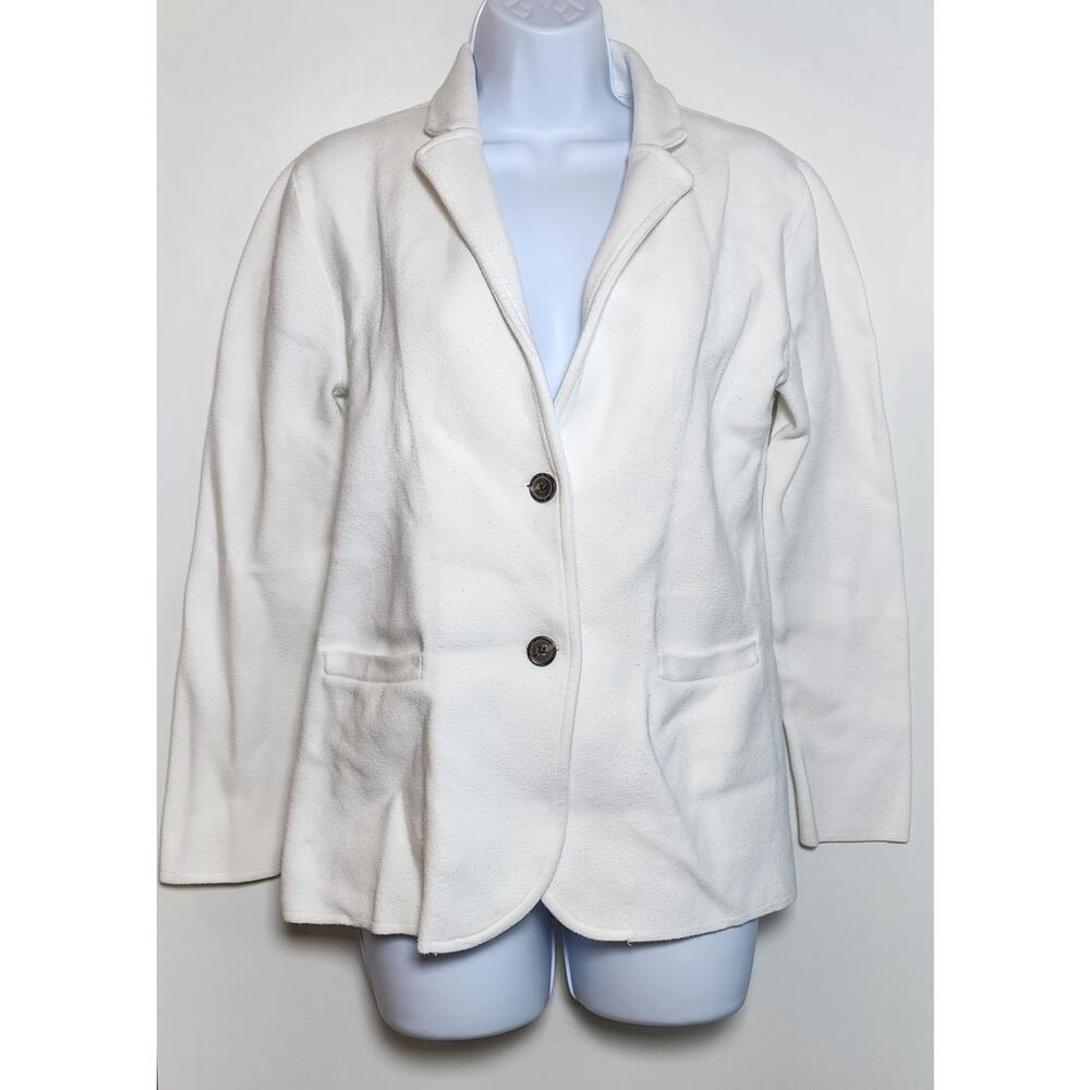 J.Crew Knit Blazer Preppy Minimalist Classic Tailored Cotton Medium